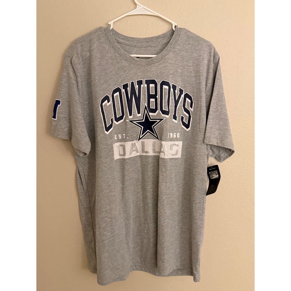 NFL Dallas Cowboys Mens XL Gray Graphic T-Shirt Est 1960 NFC Patch New‎